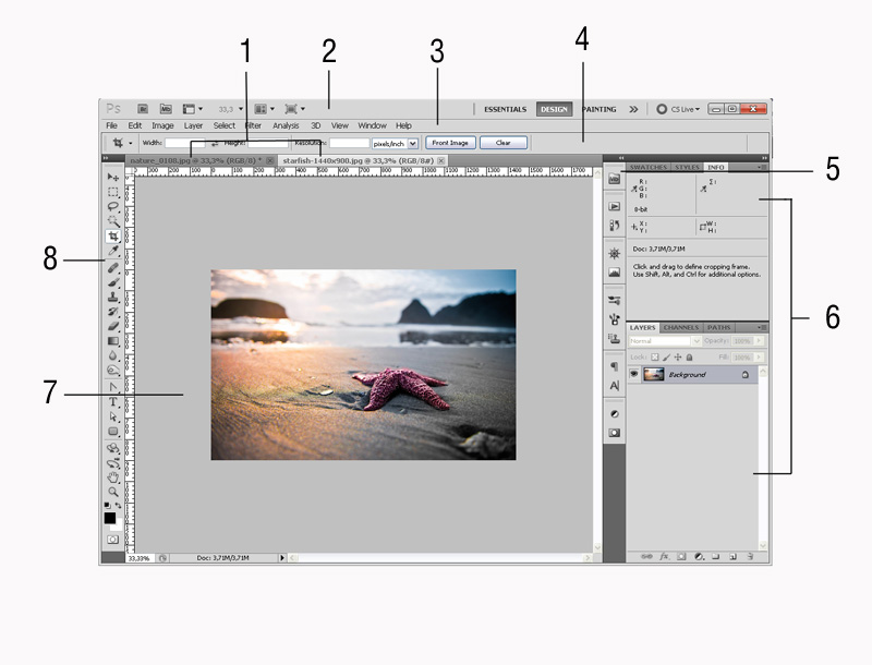 Рабочая среда Photoshop CS5